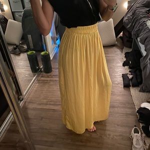 Yellow forever 21 maxi skirt